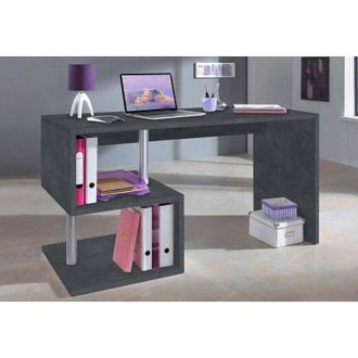 Dmora Scrivania Atemis, Scrittoio lineare porta pc, Tavolo multiuso per ufficio, Scrivania salvaspazio multiposizione, 100% Made in Italy, cm 140x60h78