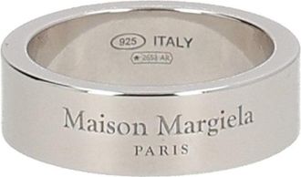 Maison Margiela Engraved Silver Flat Band Ring