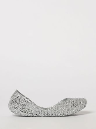 Melissa Campana Perforated Glitter PVC Ballet Flats with Round Toe