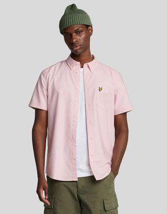 Lyle & Scott Lyle And Scott Mens Short Sleeve Oxford Shirt - Pink - Size: 40/Regular