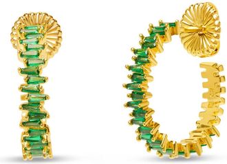 Bruno Magli Adelina Gold Earrings, Smeraldo