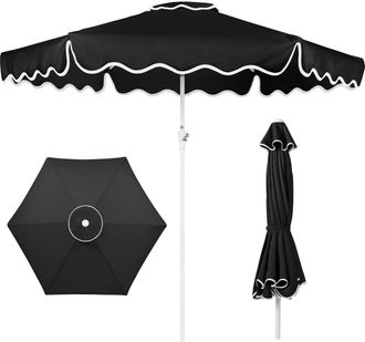 Best Choice Products 9ft Patio Market Umbrella with Wavy Trim, Fade Resistant, Crank & Tilt, Wind Vent