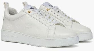 MCM Neo Terrain Lo Sneakers in Monogram Leather in Grey at Nordstrom, Size 40