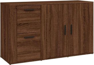 vidaXL Aparador de madera contrachapada marrón roble 100x33x59,5 cm Vidaxl