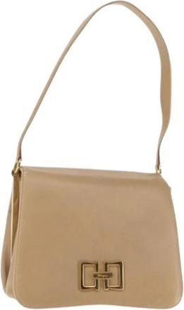Ferragamo Pre-owned Leren Schoudertas - Dames - Vintage Schoudertas - Beige - ONE Size - Leer - Vintage