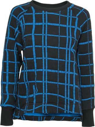Kenzo check-pattern crew-neck sweater - Black