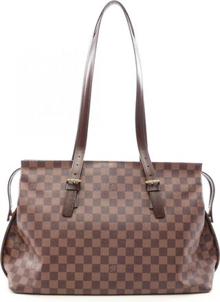 Louis Vuitton Brown Ebene Coated Canvas Damier Canvas Leather Handbag Tote Bag (Pre-Owned)