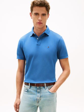 Tommy Hilfiger Poloshirt TOMMY HILFIGER 1985 REGULAR POLO, Herren, Gr. M, blau orbit, Piquu00e9, Obermaterial: 96% Baumwolle, 4% Elasthan, unifarben, bestickt, casua