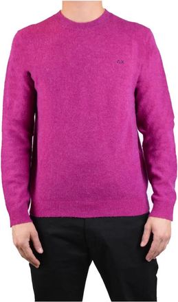 Sun 68 Ronde hals trui - Heren - Ronde hals truien - Roze - XL - Wol - Truien & Vesten