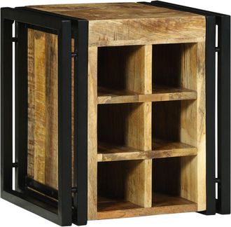 vidaXL Wine Rack Brown 34.5 x 35 x 39 cm Solid Mango wood vidaXL