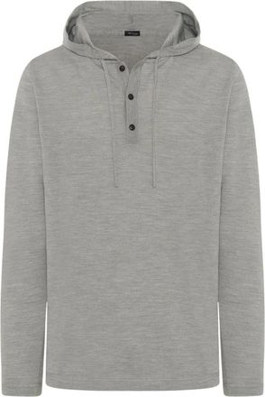 Kiton Kasjmier Hoodie - Heren - Cashmere truien - Grijs - M - Kasjmier - Truien & Vesten