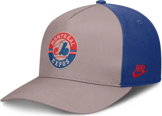 Nike Montreal Expos Cooperstown Rise Nike Mens MLB A-Frame Adjustable Hat in Brown | NB1A0KJ6MEX-LCD