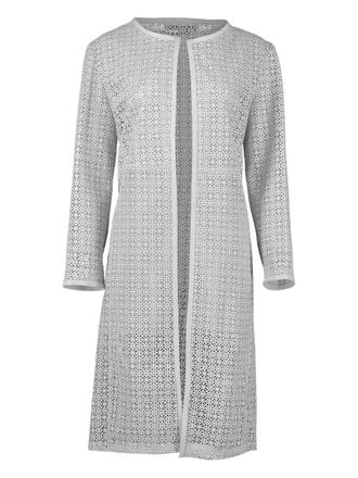Susan Bender laser-cut duster coat - women - Leather - 16 - White