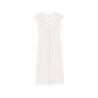 Elisabetta Franchi Midi Dresses, female, Beige, Size: S Corset Dress
