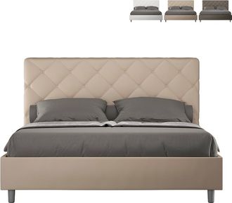Itamoby Cama Matrimonio 160x200 Contenedor Dise&ntilde;o Moderno Priya M1 Color: Beige - Versi&oacute;n: Modelo Est&aacute;ndar