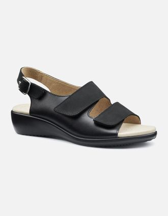 Hotter Womens Easy II Womens Wedge Sandals - Black - Size: 6.5