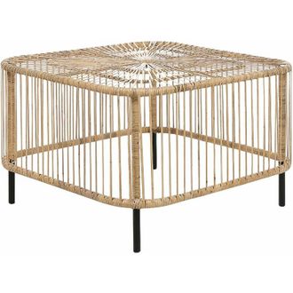 Beliani Beliani - Tavolino in rattan nero naturale fatto a mano resistente ai raggi uv 67 x 67 cm Cesantico
