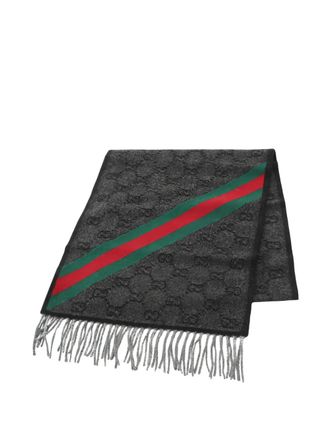 Gucci Sciarpa con logo anni 20 - Grigio