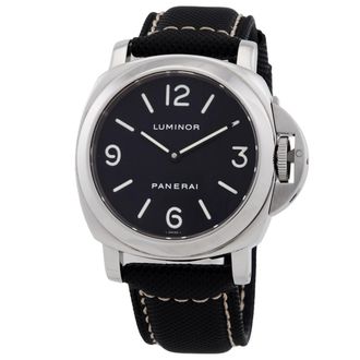 Officine Panerai Pre-owned Panerai Luminor Base Hand Wind Black Dial Mens Watch PAM00112
