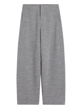 Max Mara stitch-detail side-pocket cropped trousers - Grey
