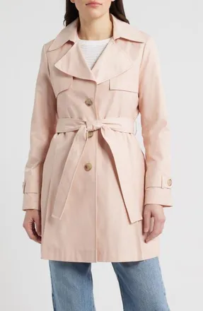 Via Spiga Water Resistant Cotton Blend Trench Coat in Ballet Slipper at Nordstrom, Size X-Large