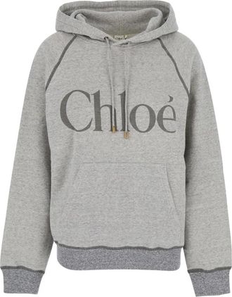 Chlo&eacute; Oversized Logo Hoodie - Dames - Hoodies - Grijs - XS - Katoen - Hoodies & sweatvesten