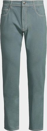 Canali Men & apos;s Washed Denim Straight Jeans
