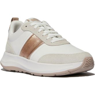 FitFlop F Mode Flow Sequin Flatform in Urban White/classic Beige at Nordstrom, Size 8.5