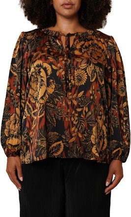 Sunny Leigh Tie Front Top in Multi Brown at Nordstrom Rack, Size 2 X