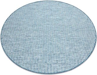 RugsX Rugsx - Alfombra De Cuerda Sisal Loft 21198 Circulo Boho Marfil/plateado/azul Beige Circulo 120 Cm