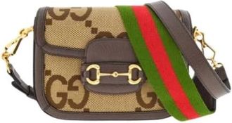 Gucci Tassen, unisex, Bruin, ONE Size, Leer, Horsebit Jumbo Mini Tas