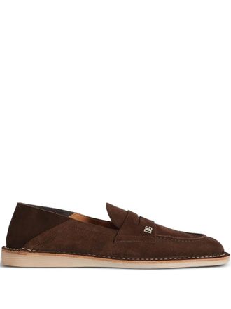 Dolce & Gabbana logo-plaque suede loafers - Brown