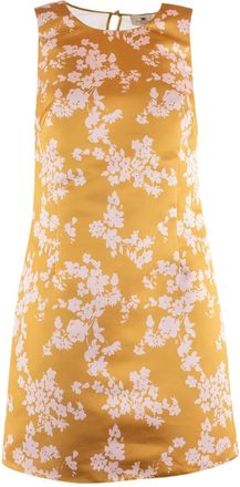 Elisabetta Franchi Abito corto con ricamo a fiori - Giallo