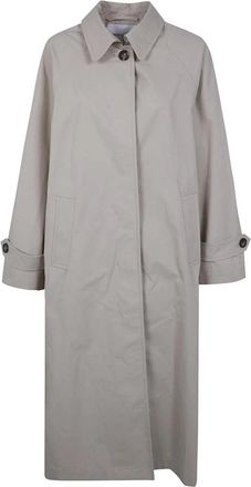 Mark Kenly Domino Tan Caro Half Panama Jas - Dames - Trenchcoats - Grijs - S - Katoen - Jassen