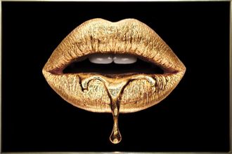 Schubiger M&ouml;bel Digitaldruck auf Glas Goldene Lippen