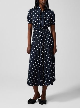 Self Portrait Womens Polka-dotted tie-neck dress