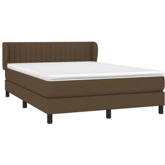 vidaXL Vidaxl - Cama Box Spring Con Colch&oacute;n Tela Marr&oacute;n Oscuro 140x190 Cm
