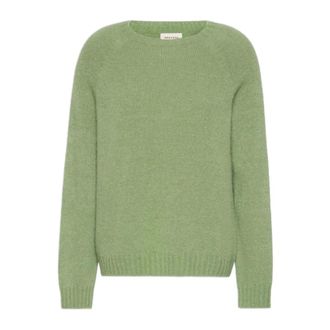 Max Mara Truien & Vesten, Dames, Groen, L, Raglanmouw Trui met Ronde Hals