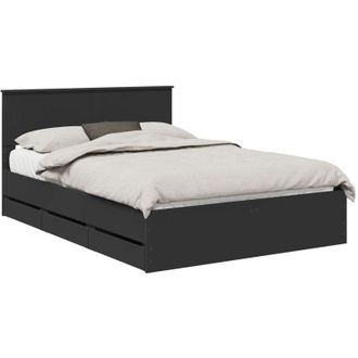 vidaXL Estructura De Cama Negro 140 X 190 Cm Madera Ingenieril Vidaxl