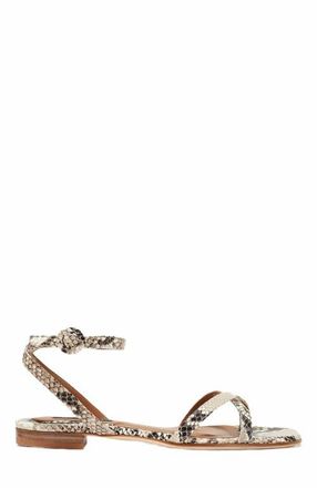Margaux Eyewear The Flat Sandals in Natural Python Embossed at Nordstrom, Size 40.5