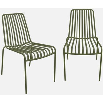 Sweeek Sweeek - Set di due sedie da giardino impilabili in acciaio