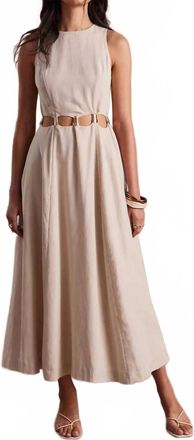 Sovere Adornement Midi Dress In Parchment