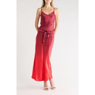 Young Fabulous & Broke Kalani Satin Slipdress in Dark Ruby Ombre at Nordstrom Rack, Size X-Small