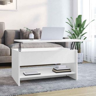 vidaXL Vidaxl - Mesa De Centro Madera Contrachapada Blanca 80x50x40 Cm