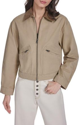 Levi's Crop Utility Jacket in Ecru at Nordstrom, Size X-Large