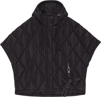 ottod'Ame Puffer Cape - Dames - Ponchos - Zwart - 2XS - Polyester - Jassen