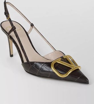 Valentino Garavani slingback pumps vlogo signature crocodile effect