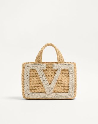 Valentino Garavani Borsa Shopping Piccola Valentino Garavani Viva Superstar In Rafia Donna NATURALE/BURRO UNI