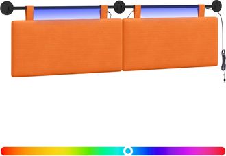 vidaXL Cabecero Colgante Naranja Tela De Pana Vidaxl