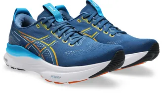 Asics Laufschuh ASICS GEL-KAYANO 32, Herren, Gr. 42,5, twilight blau, anzu, Synthetik, Schuhe Laufschuh, f&uuml;r mehr Stabilit&auml;t